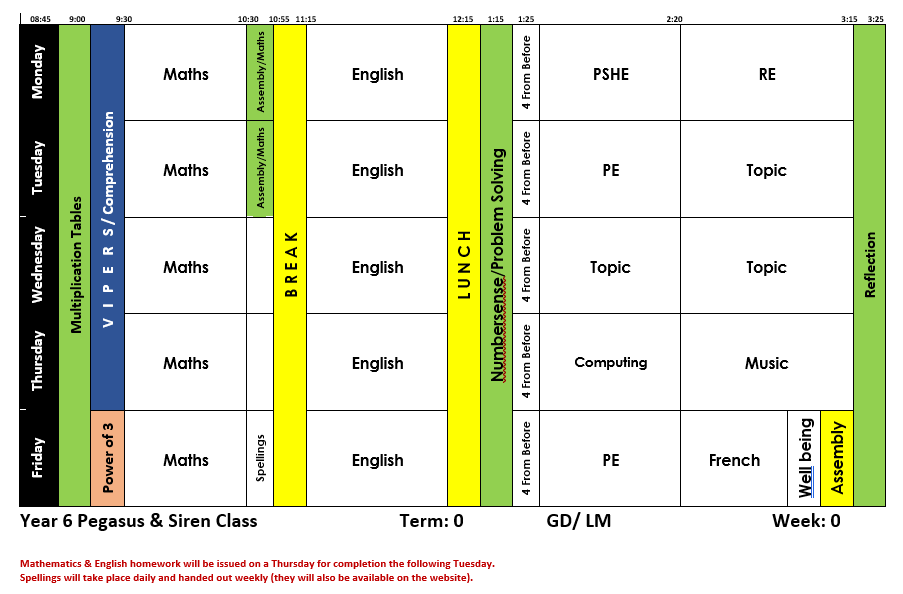 Timetable